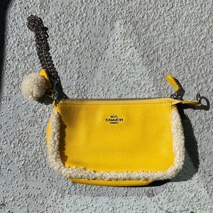 Coach yellow leather purse